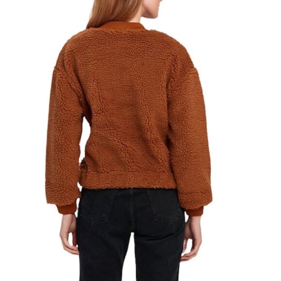 J.O.A. Brown Mock Neck Teddy Fur Pullover Sz M NWT - Picture 12 of 14